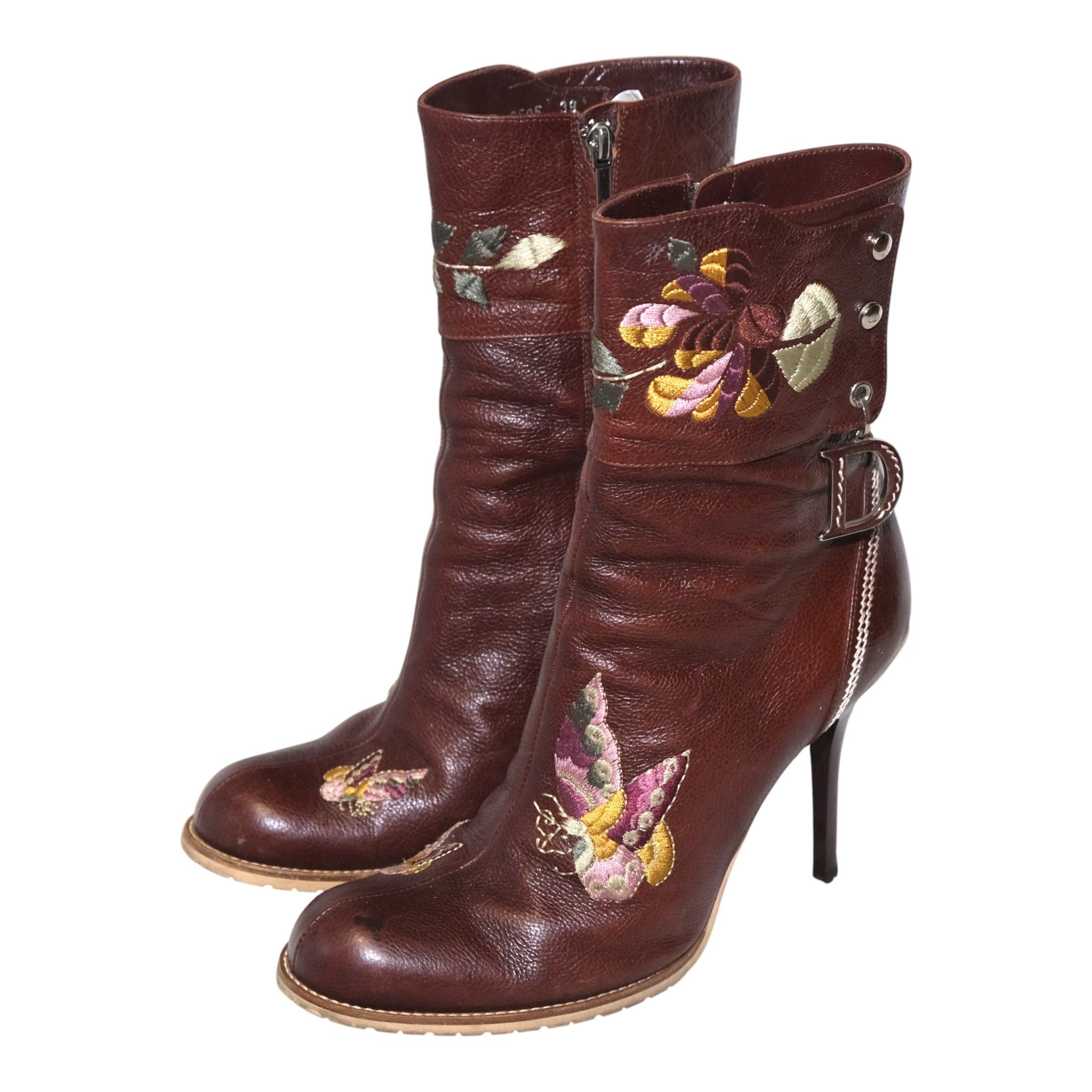 Dior Embroidered Stiletto Boots Size US 9 / IT 39 - 3 Thumbnail