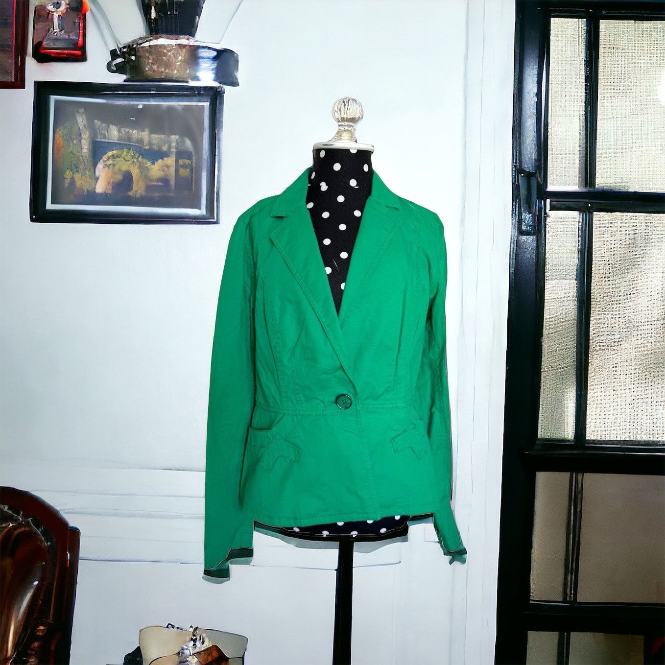 Other CAbi Womens Jacket Sz S Verde Green Single Button Blazer Size S / US 4 / IT 40 - 3 Thumbnail