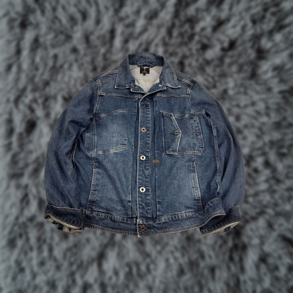 G-Star VINTAGE G Star Raw Scutar Slim Light Faded Blue Pocket Denim Jacket Mens Jacket Denim blue 64 cm 65 cm 41 cm 50 cm - Size US S / EU 44-46 / 1 - 1 Thumbnail