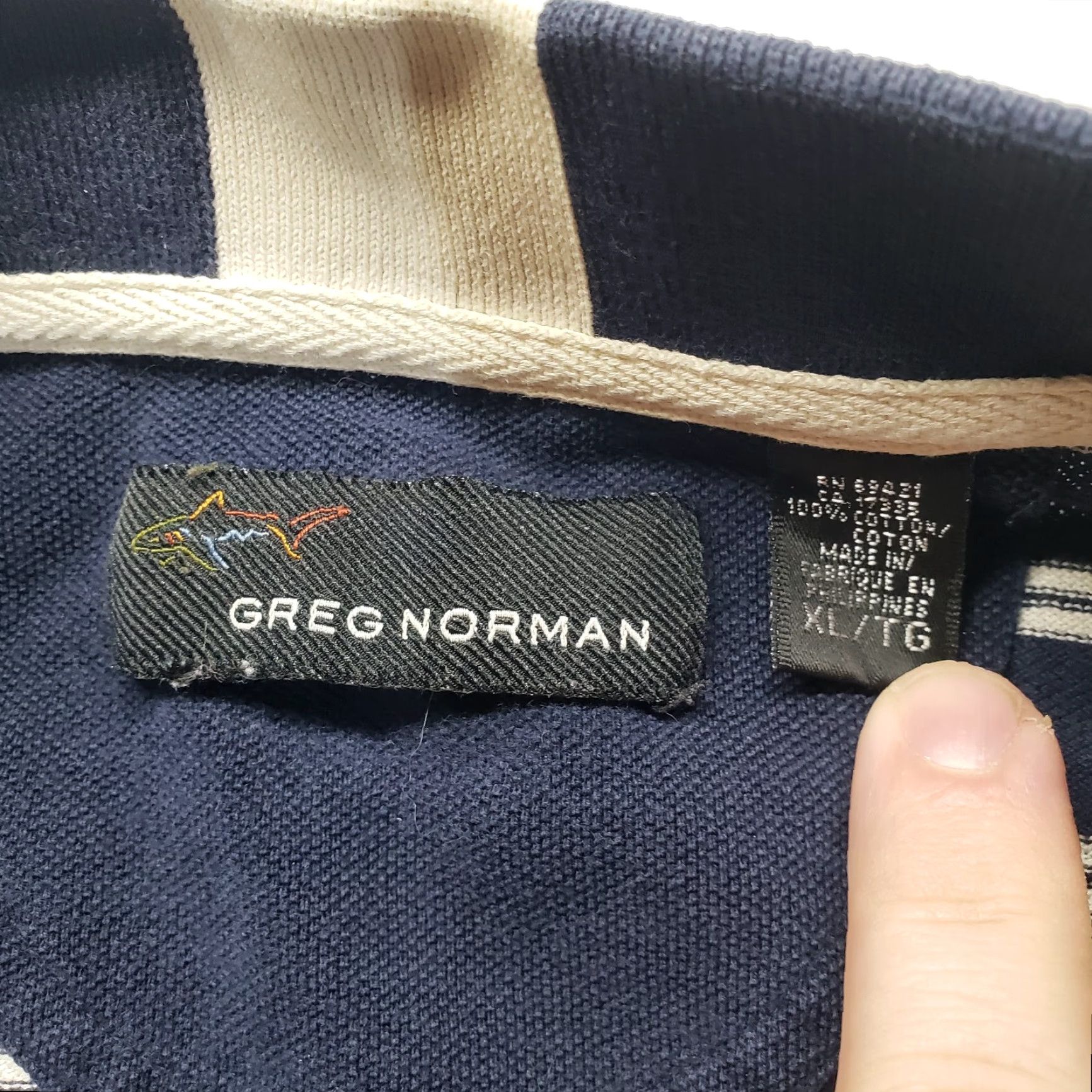 Vintage GREG NORMAN Striped Golf Polo Shirt Adult Men's XL Blue Size US XL / EU 56 / 4 - 3 Thumbnail