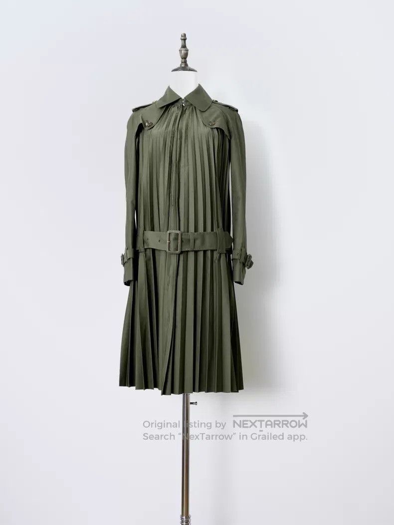 Junya Watanabe Junya Watanabe Military green accordion pleat trench coat Size XS / US 0-2 / IT 36-38 - 1 Thumbnail