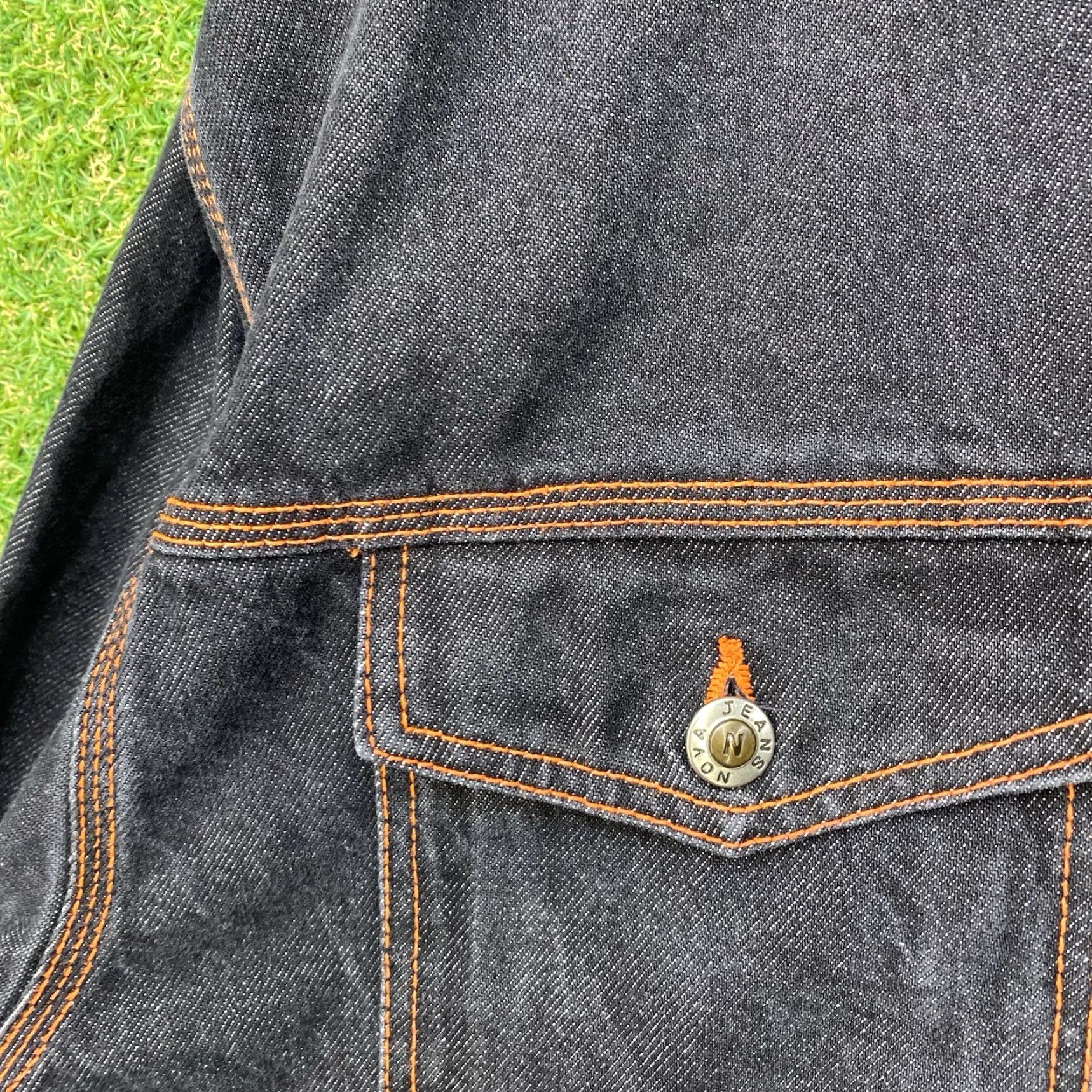 Vintage VINTAGE Platinum Nova Jeans Denim Jacket Mens 3XL Black Denim Logo 80s 90s Jacket Men Size US 39 - 7 Thumbnail