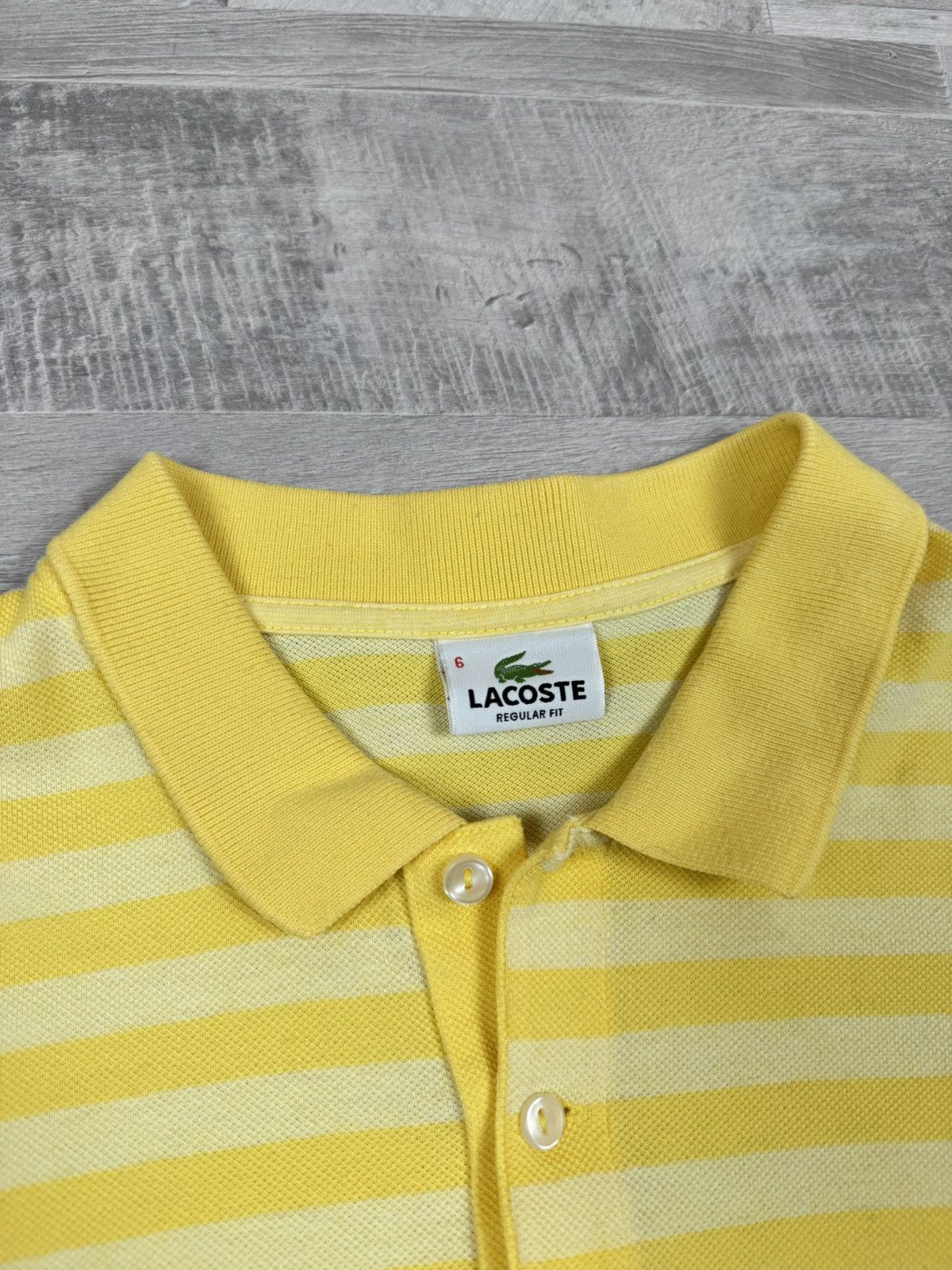 Lacoste Lacoste Yellow Striped Polo T shirt Mens Size US L / EU 52-54 / 3 - 8 Thumbnail