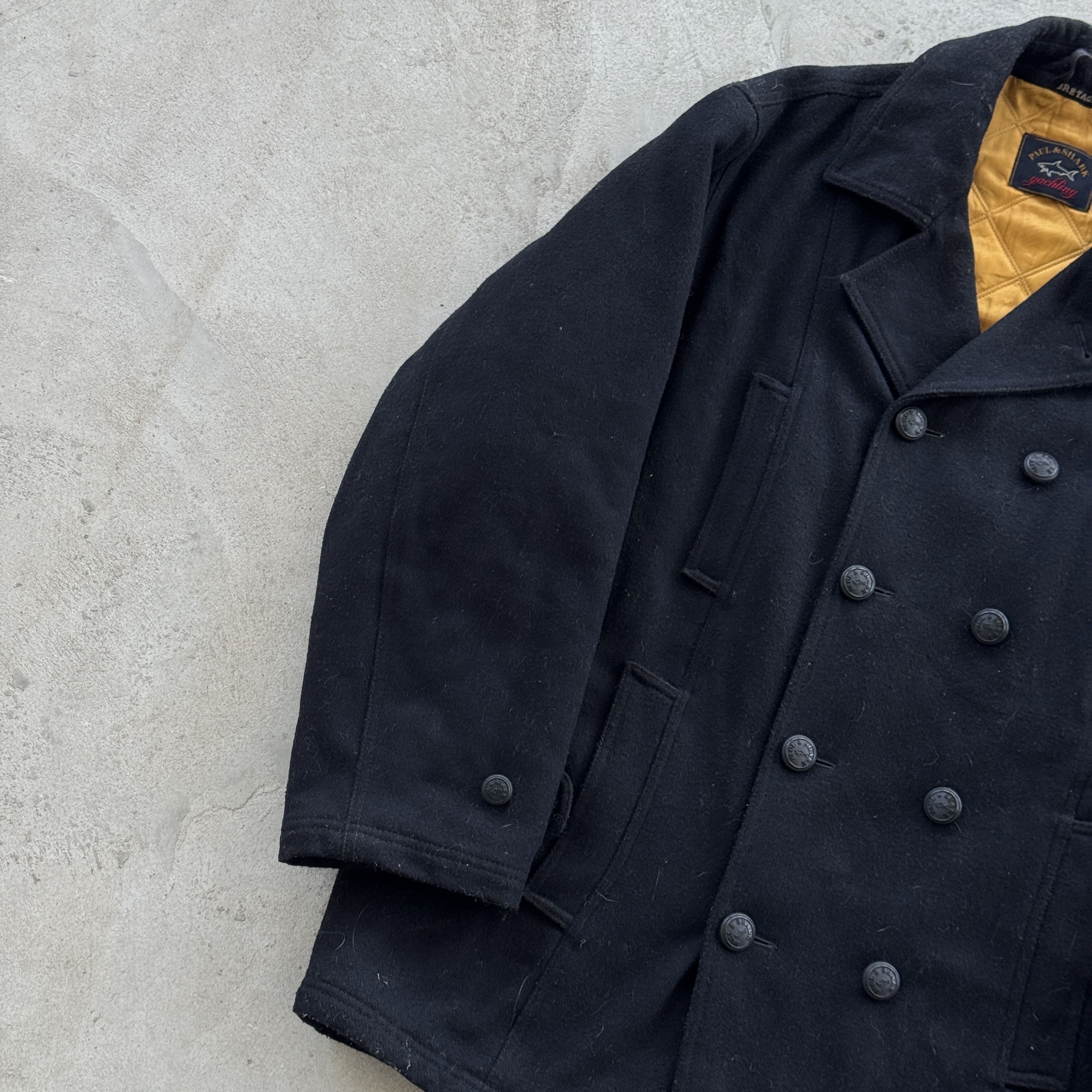 Paul & Shark Paul Shark Yachting Bretagne Wool Pea Coat Jacket Black Size US M / EU 48-50 / 2 - 3 Thumbnail