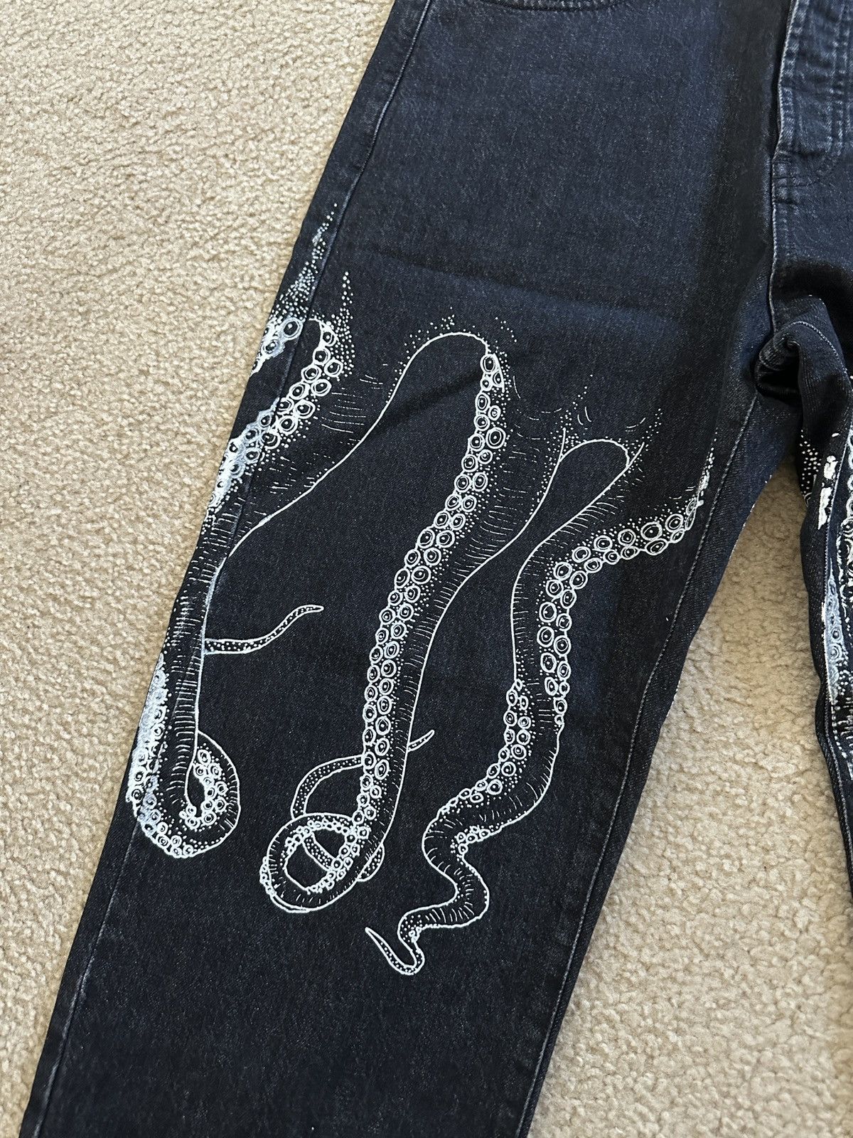 Octopus Octopus print relaxed baggy fit straight leg denim jeans 32 Size US 32 / EU 48 - 6 Thumbnail