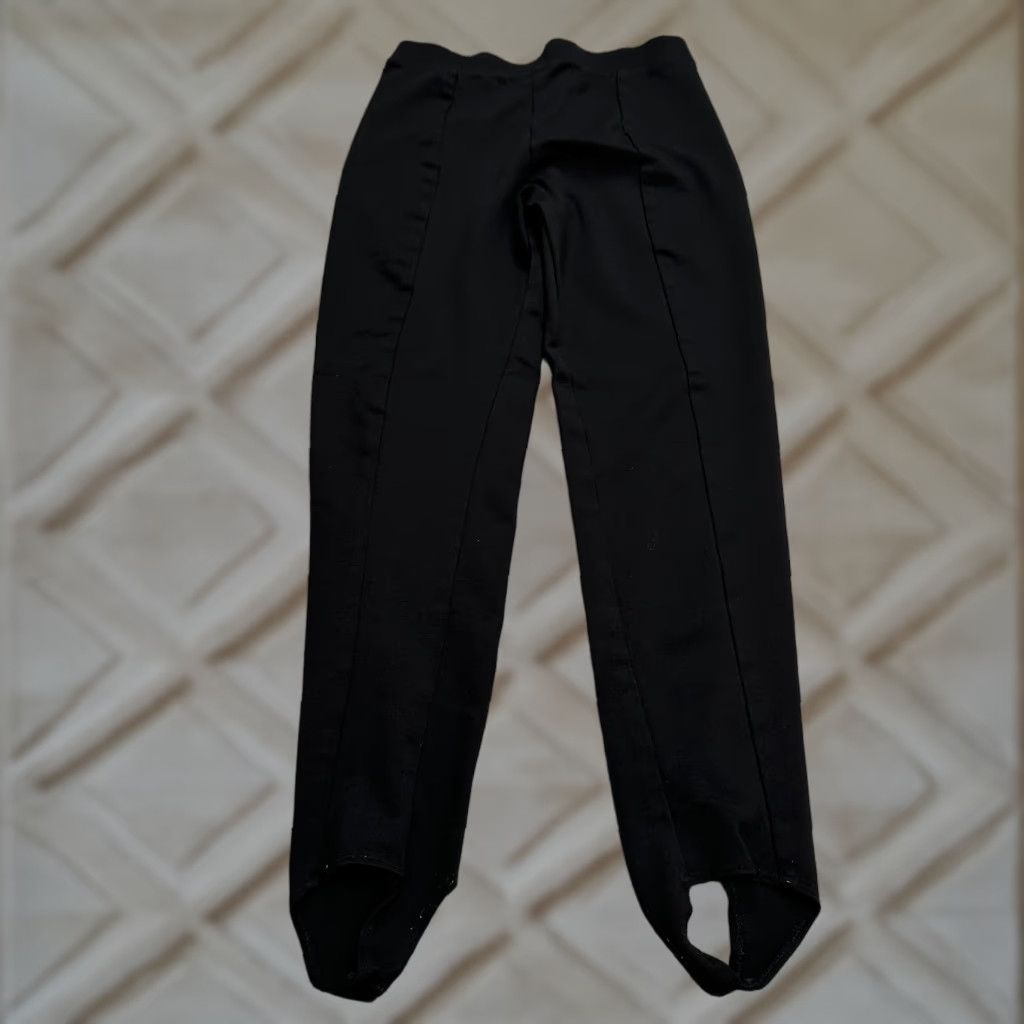 Aqua Stirrup Leggings Womens Small Black Athletic Activewear Slim Fit Size S Regular - Breathable Stretch Comfort Tummy Waist