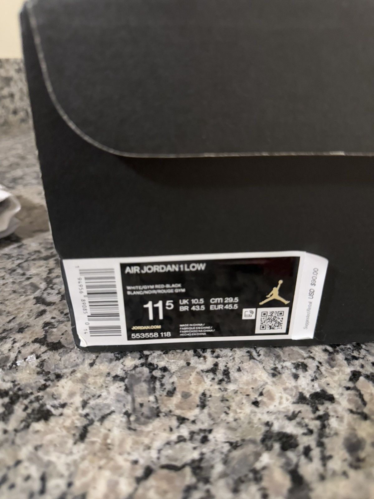 Jordan Brand × Nike Jordan 1 Low White Red Pre Owned W Box Size 11.5 Size US 11.5 / EU 44-45 - 13 Thumbnail