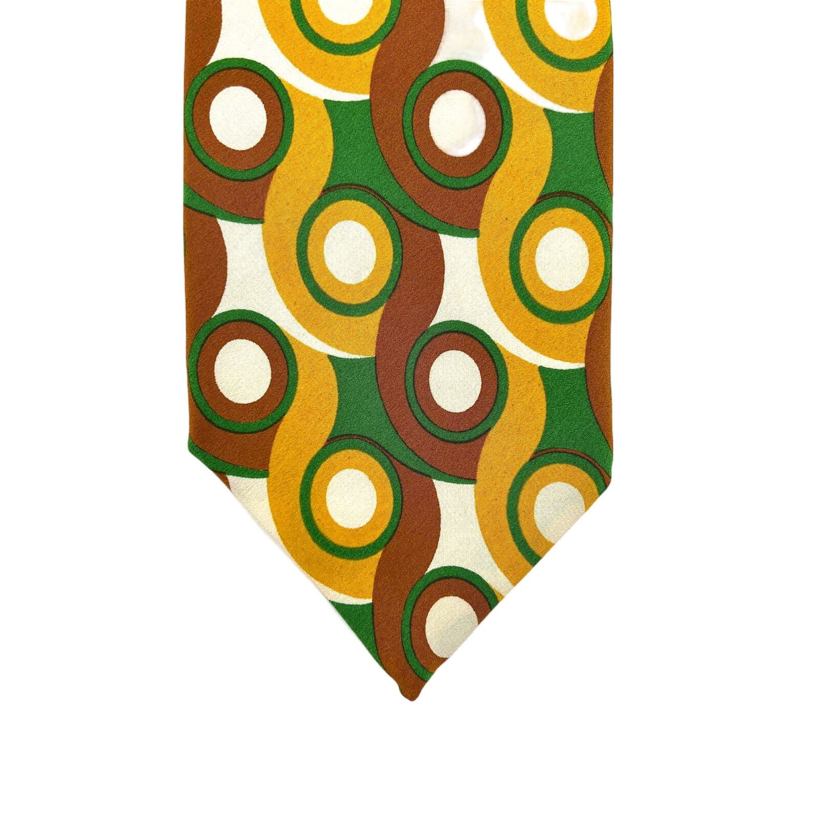 Dior × Vintage Christian Dior Vintage 60s Silk Tie Geometric Mod Circles Size ONE SIZE - 1 Thumbnail