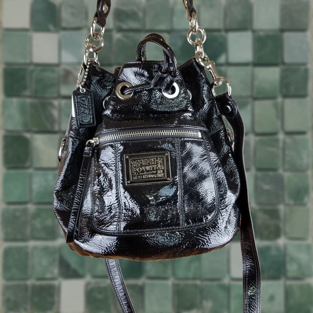 Coach VINTAGE Coach BLACK LEATHER SHOULDER HANDBAG CROSS BAG BUCKET BAG 17941 Ladies Shoulder Bag Small Size ONE SIZE - 1 Thumbnail