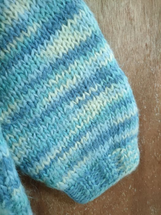 Handmade Handmade vintage cable knitwear mohair blue #46-574DLL Size L / US 10 / IT 46 - 5 Thumbnail