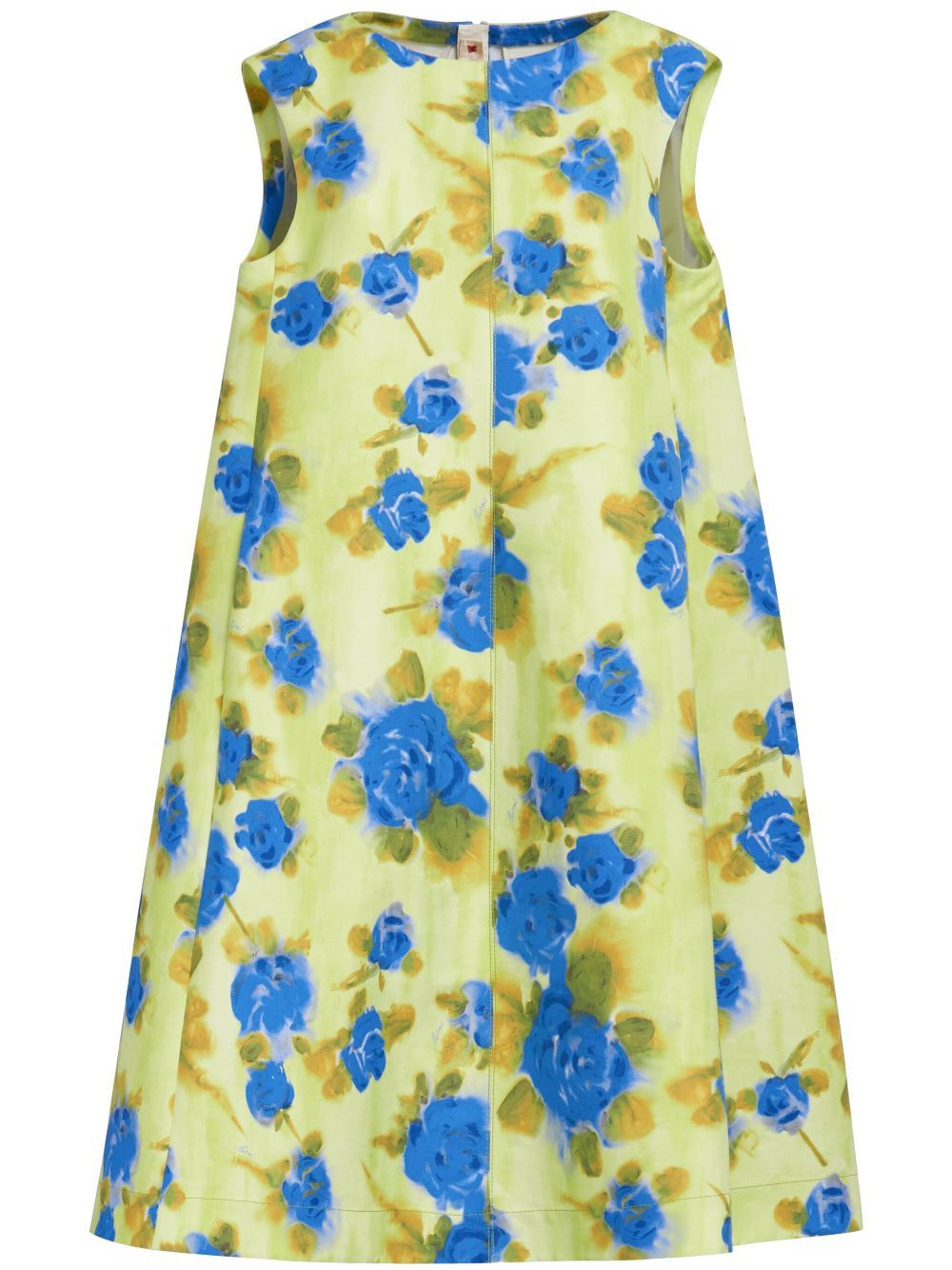 Marni o1w1db10125 Floral Print Cotton Midi Dress in Multicolor Size L / US 10 / IT 46 - 1 Thumbnail