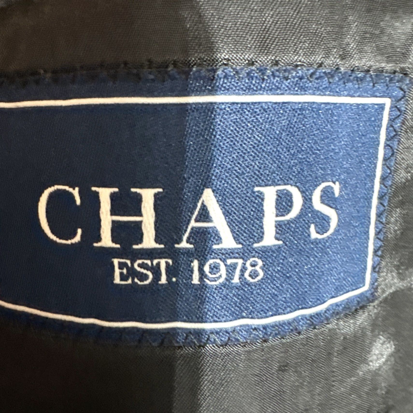 Chaps Chaps Blazer Mens 48L Wool Dark Academia Office Solid Notch Lapel Two-Button Single-Breasted Long JACKET Size 48R - 6 Thumbnail