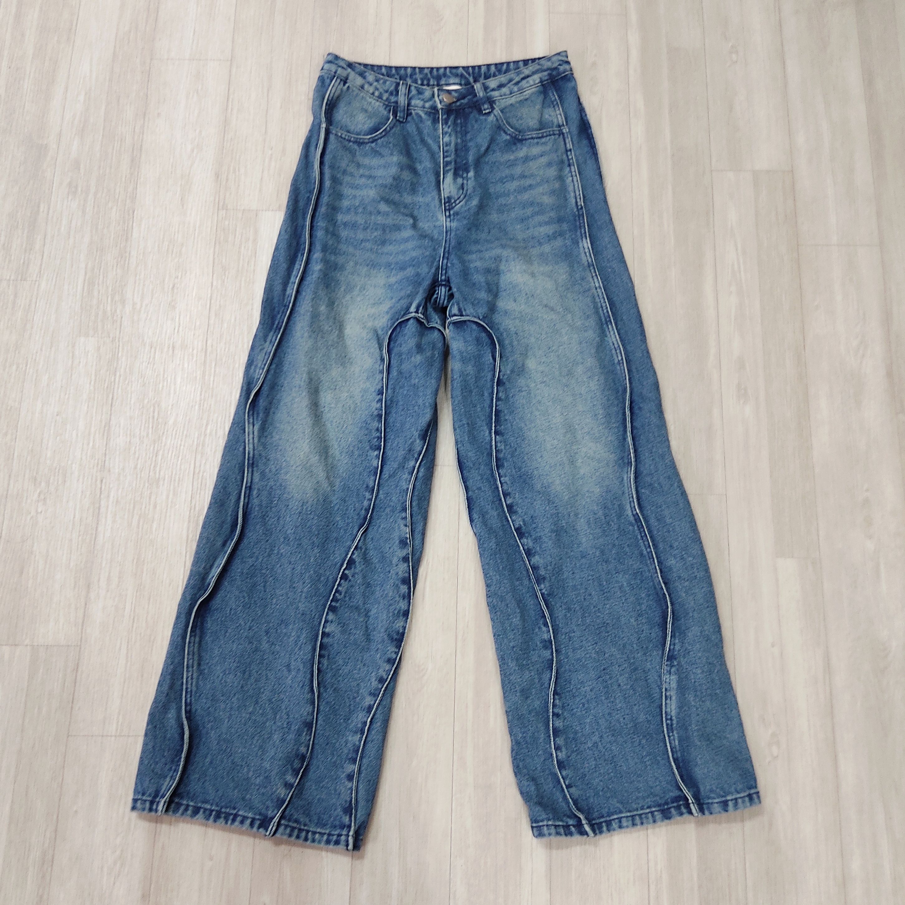 Beauty Beast Sensory Gardens Wide Leg Baggy Washed Denim Pants Size 28" / US 6 / IT 42 - 3 Thumbnail