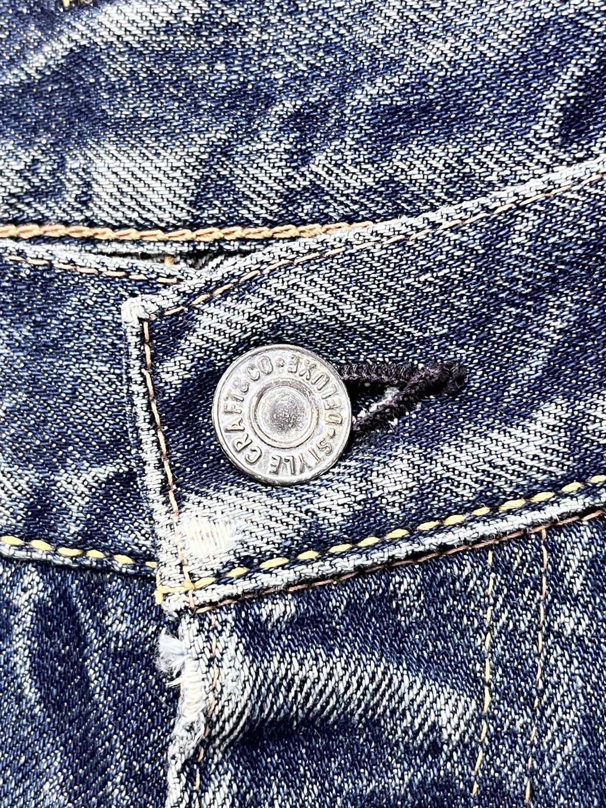 Evisu 🔥EVISU YAMANE NO1 SPECIAL SELVEDGE Worn-Out Thrashed Denim Size US 31 - 13 Thumbnail
