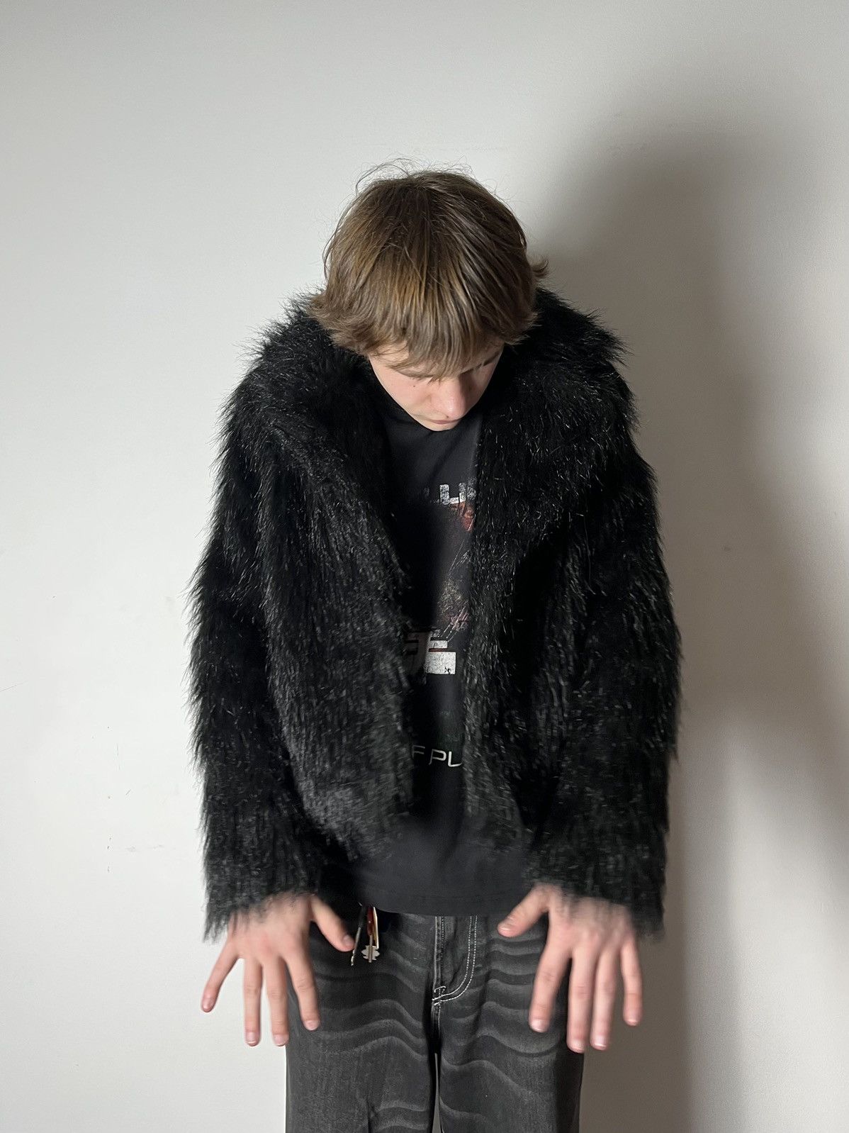 Hysteric Glamour 🔥FAUX FUR BALENCIAGA STYLE CROPPED MOHAIR BOMBER JACKET Size US S / EU 44-46 / 1 - 14 Thumbnail