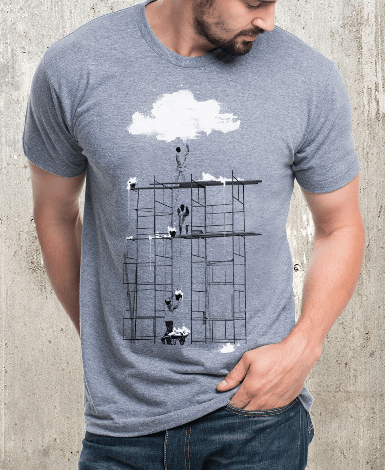 Designer × Vintage Cloud Factory Graphic Tee Size US S / EU 44-46 / 1 - 1 Thumbnail
