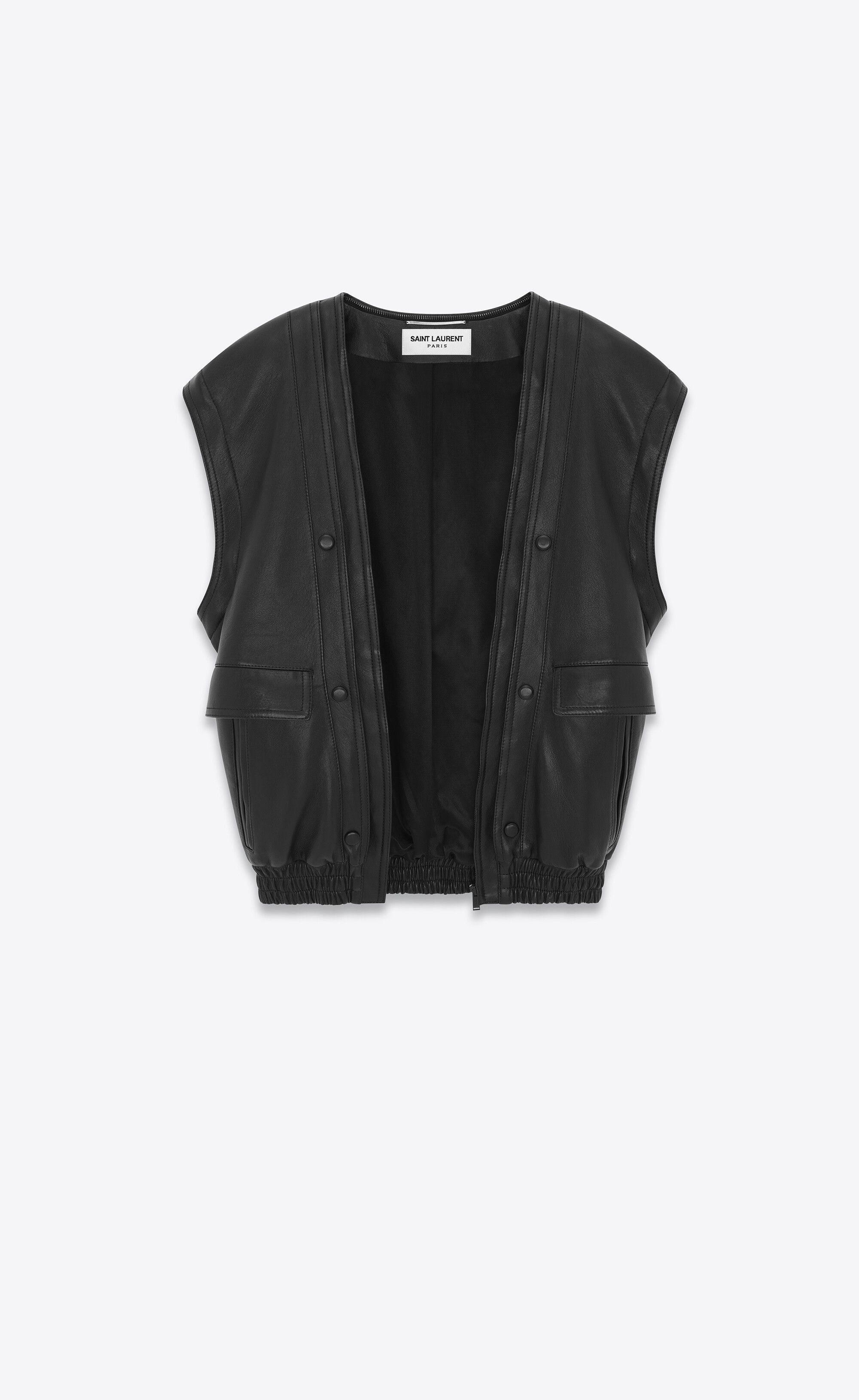 Saint Laurent Paris o1bcso1str0125 Shawl Neck Jacket In Lambskin in Black Size US M / EU 48-50 / 2 - 4 Thumbnail