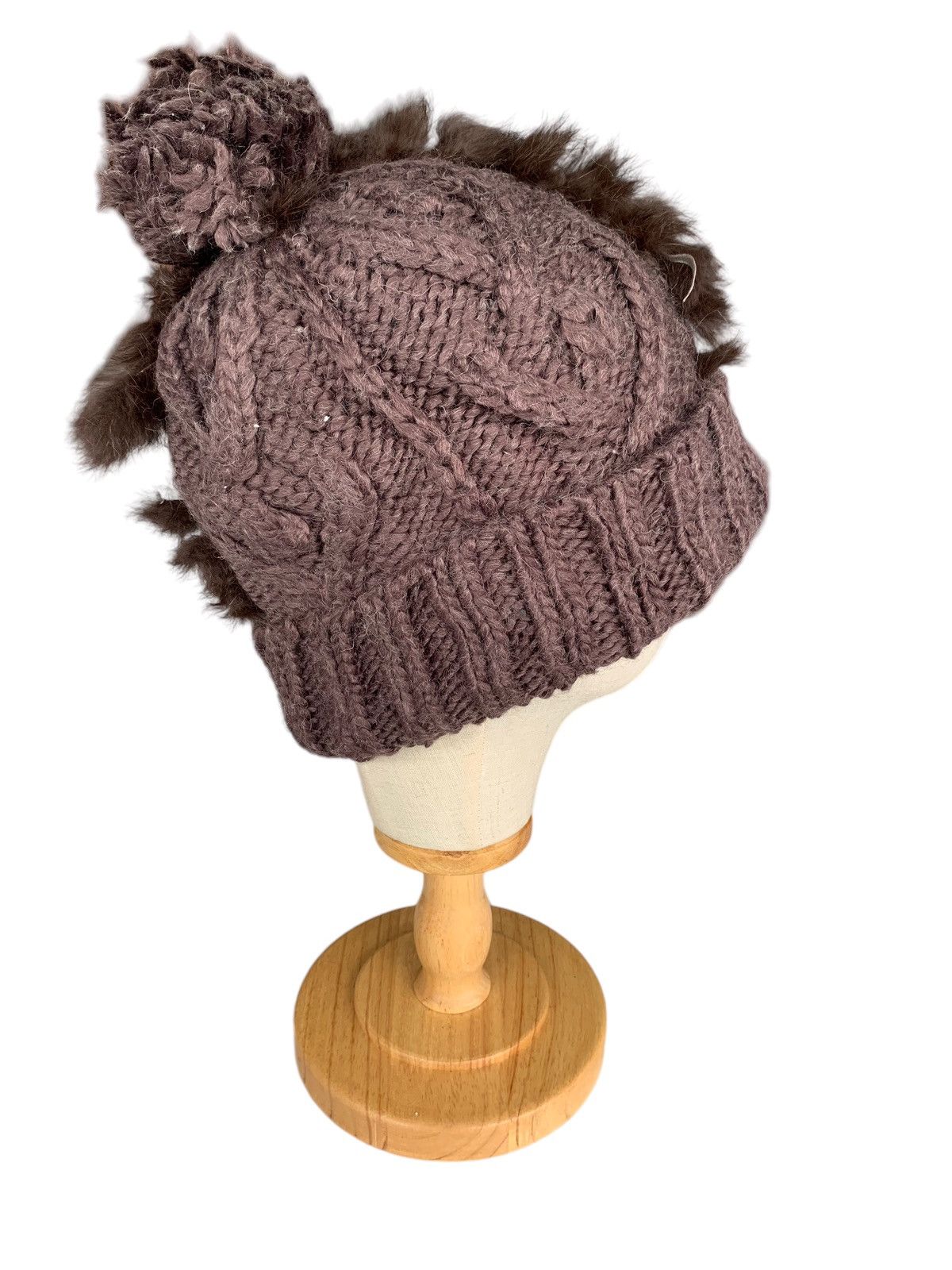 14th Addiction × Japanese Brand × Le Grande Bleu (L.G.B.) Punk Bondage style Fur Distressed crochet knit Beanie hats Size ONE SIZE - 5 Thumbnail