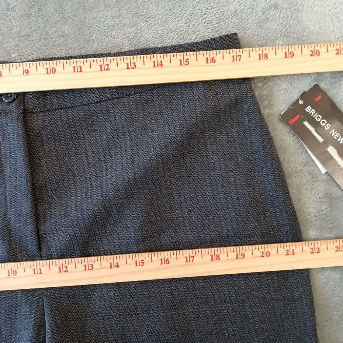 Vintage Briggs New York Womens Pants Dress Pants 14P Gray Herringbone 34x28.5 High Rise Petite Straight Womens Size 36" / US 14 / IT 50 - 2 Thumbnail