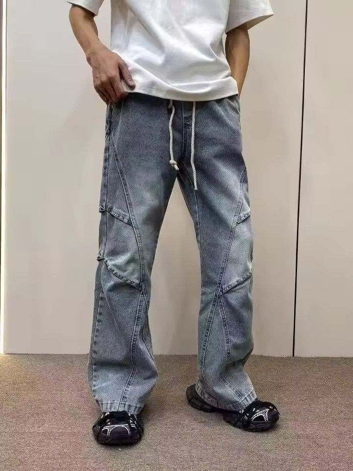 Japanese Brand Geometric Multi-Panel Denim Pant Size US 26 / EU 42 - 3 Thumbnail