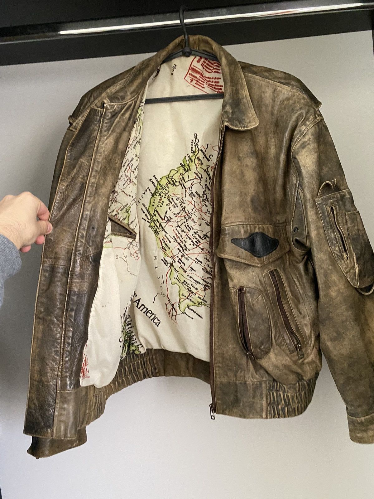 Japanese Brand × Vintage Vintage Leather Bomber Jacket Like Avirex Size US S / EU 44-46 / 1 - 10 Thumbnail