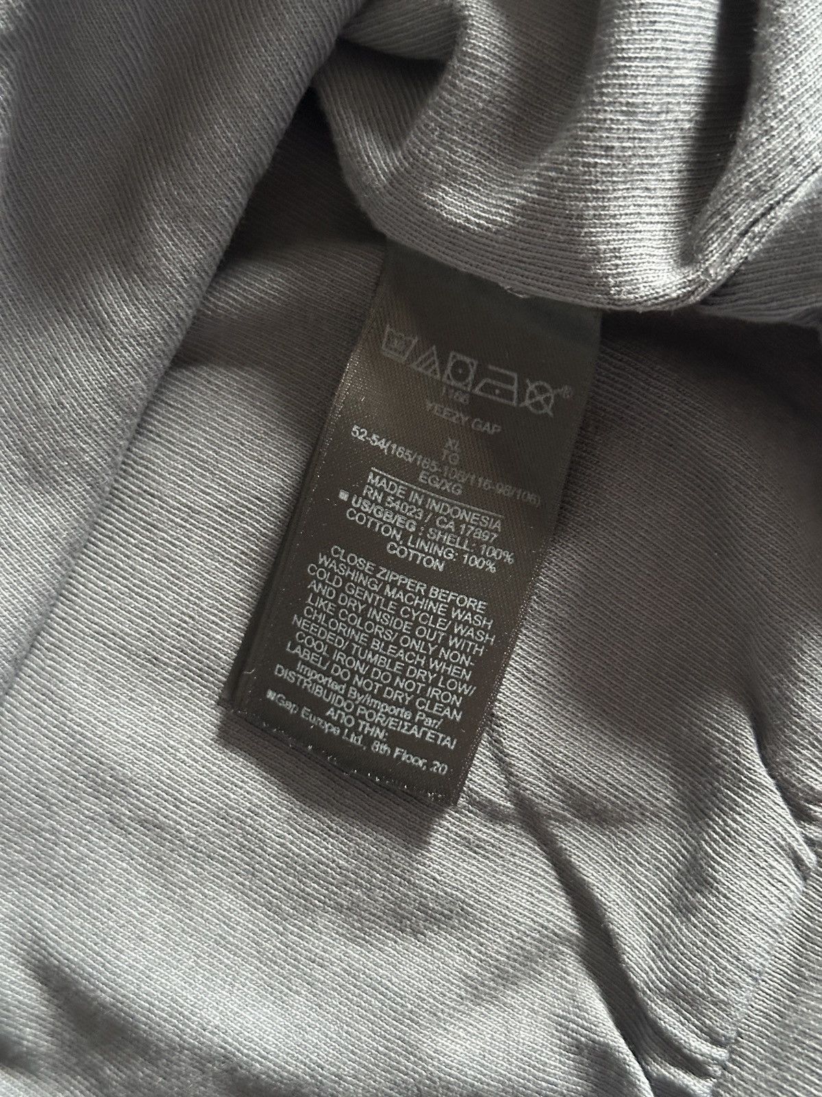 Gap × Kanye West × Yeezy Yeezy Gap Drawstring Zip Up Double Hoodie Boxy l Poetic Grey Size US XL / EU 56 / 4 - 7 Thumbnail
