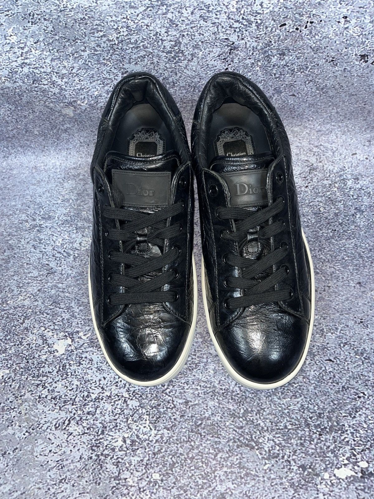 Dior New Dior Black Crinkled Patent Leather Move shoes trainers Size US 8.5 / IT 38.5 - 13 Thumbnail