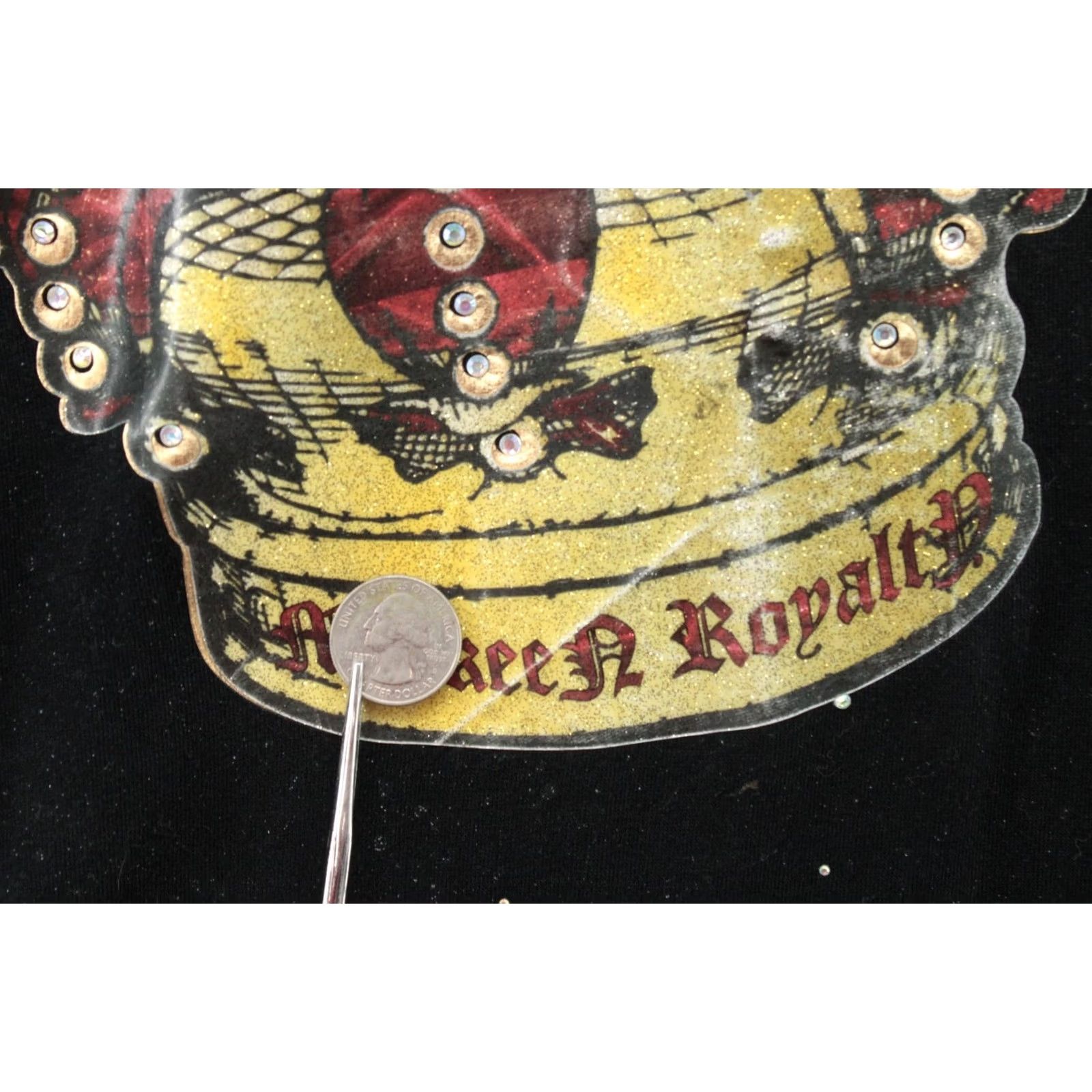 Vintage Miskeen Originals T-Shirt Mens 3XL Black Short Sleeve Royal Crown Rhine Stone Size US XXL / EU 58 / 5 - 2 Thumbnail
