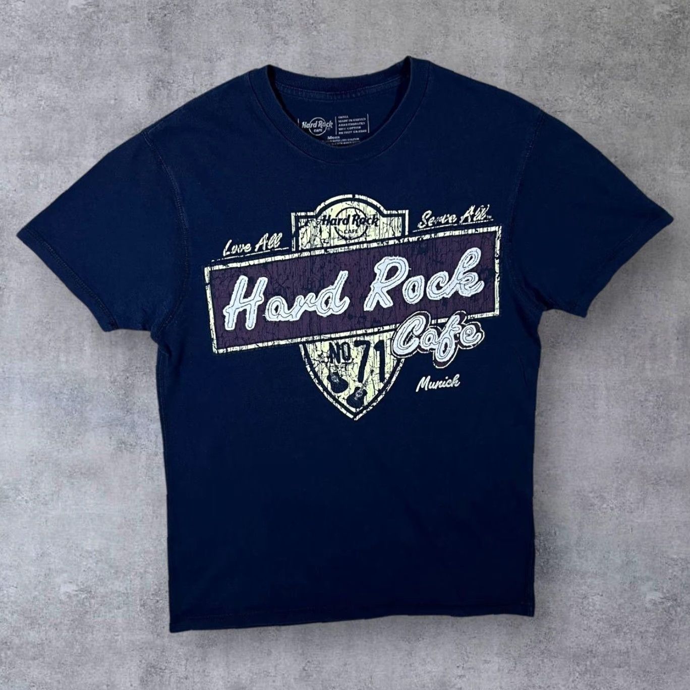 Hard Rock Cafe Hard Rock Cafe Munich Souvenir Embroidered Logo Graphic Navy Blue T-Shirt Small Mens Cotton Short Sleeve Crew Neck Size US S / EU 44-46 / 1 - 2 Thumbnail