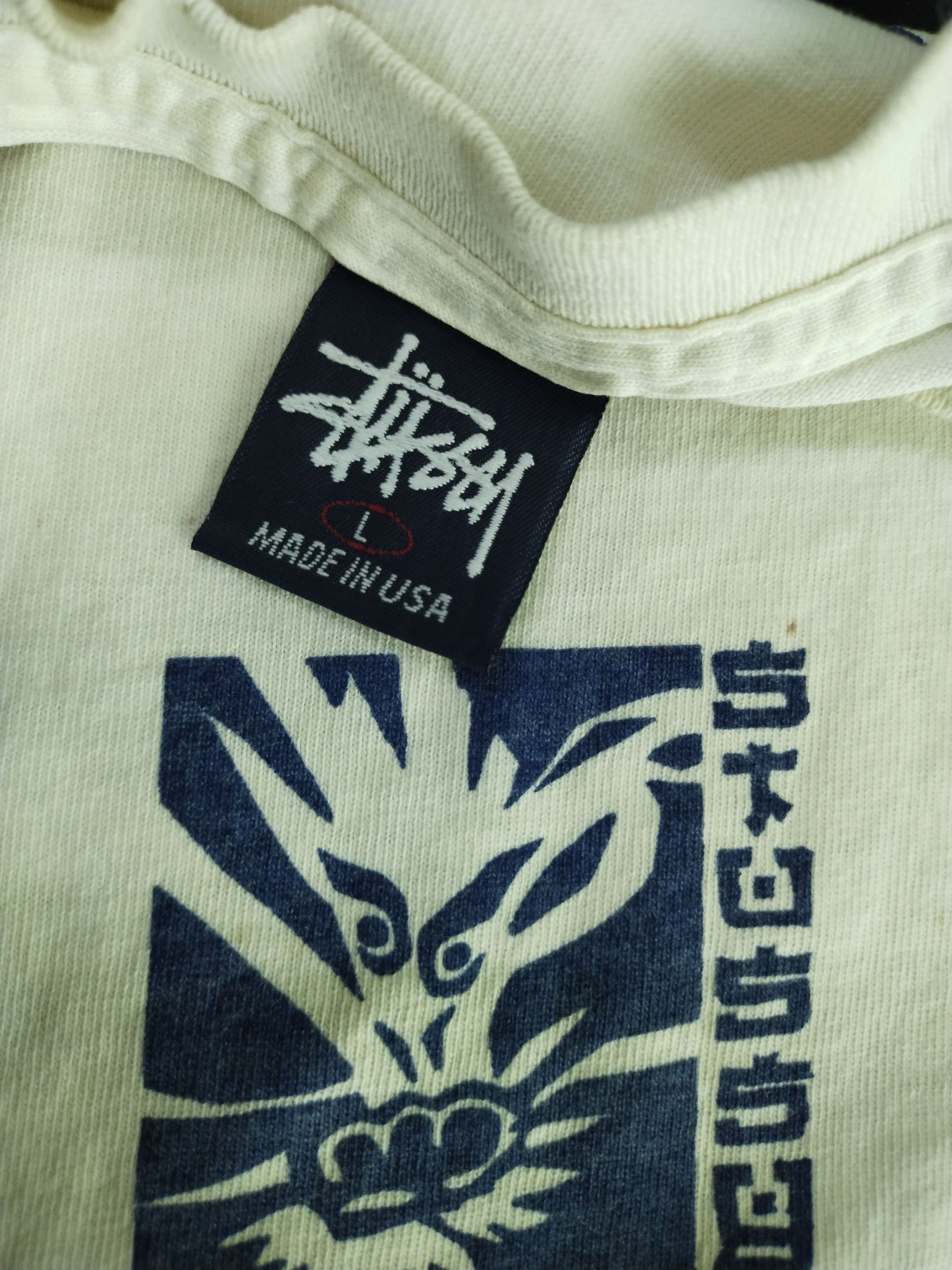 Stussy × Vintage Rare Vintage 90's Stussy Dragon White Shirt Tee Size US M / EU 48-50 / 2 - 9 Thumbnail