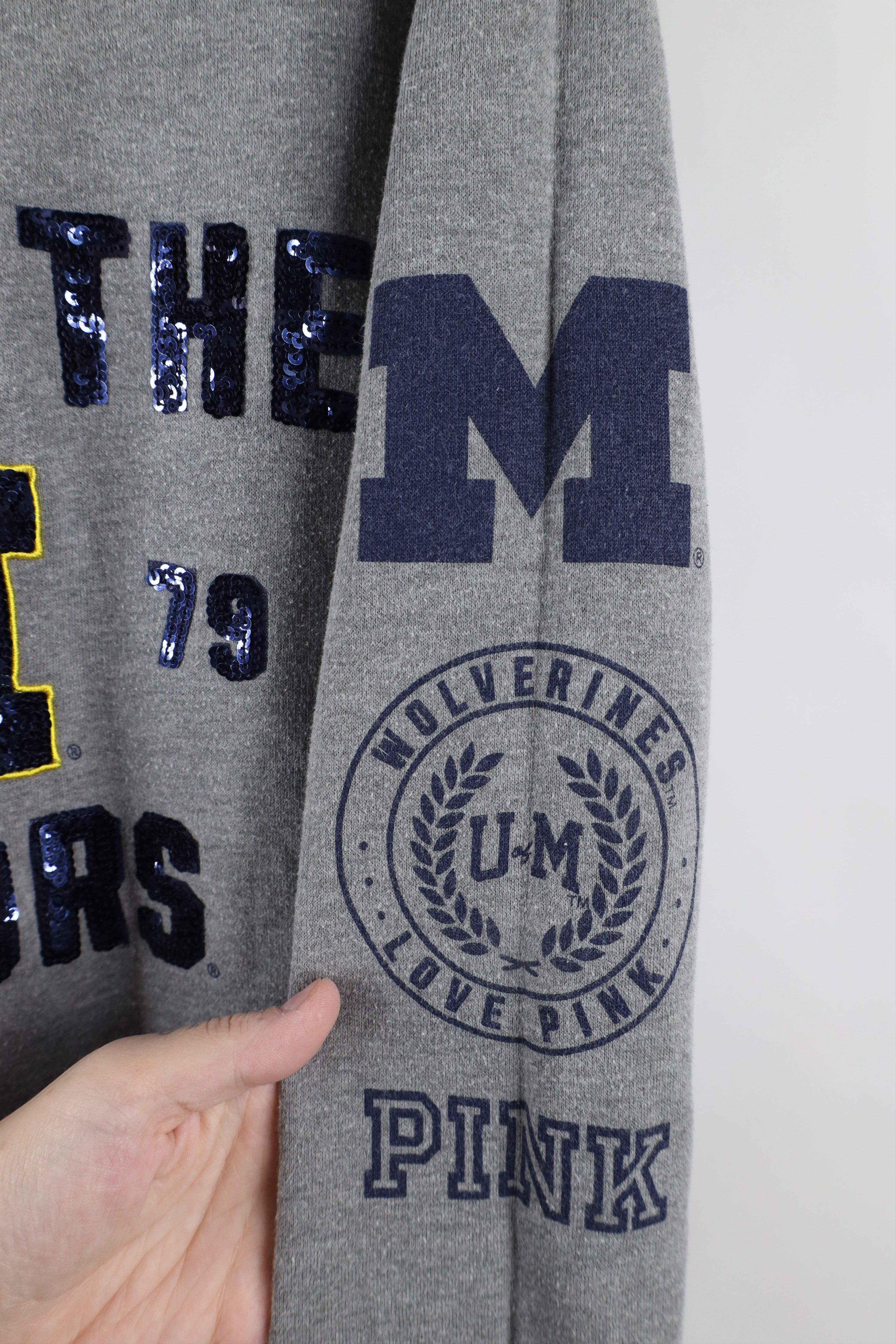 Pink × Vintage Pink Victorias Secret University of Michigan Sweatshirt Size S / US 4 / IT 40 - 4 Thumbnail