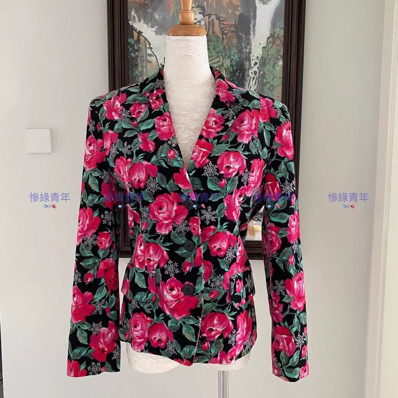 Kenzo KENZO Vintage retro rose snowflake suit jacket Size XS / US 0-2 / IT 36-38 - 1 Thumbnail