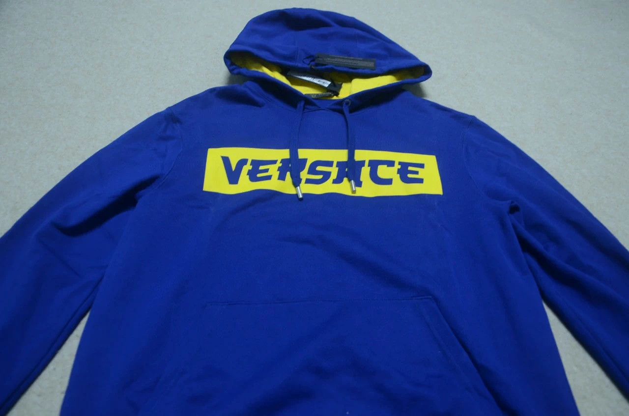 Versace VERSACE Oversized Blue Big Logo Hoodie M Size US M / EU 48-50 / 2 - 2 Thumbnail