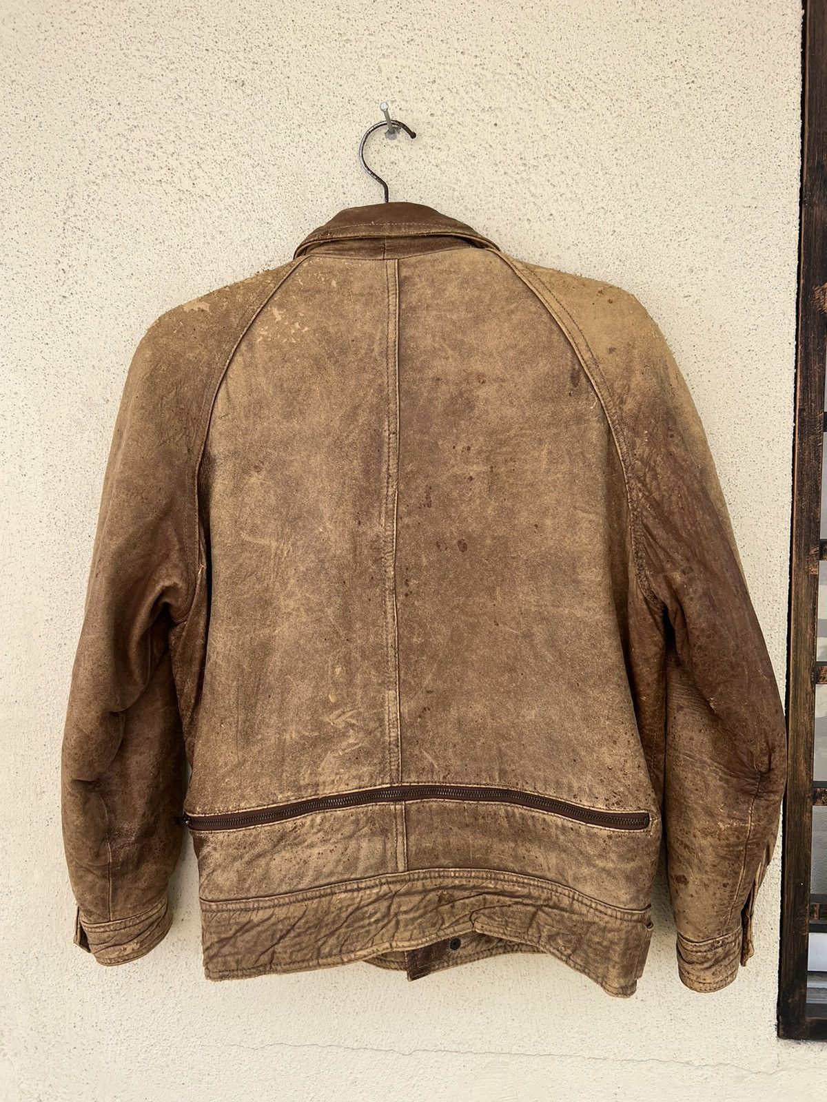 Leather Vintage 80s ixi:z Distress Patina Leather Lined Moto Jacket Size US M / EU 48-50 / 2 - 14 Thumbnail