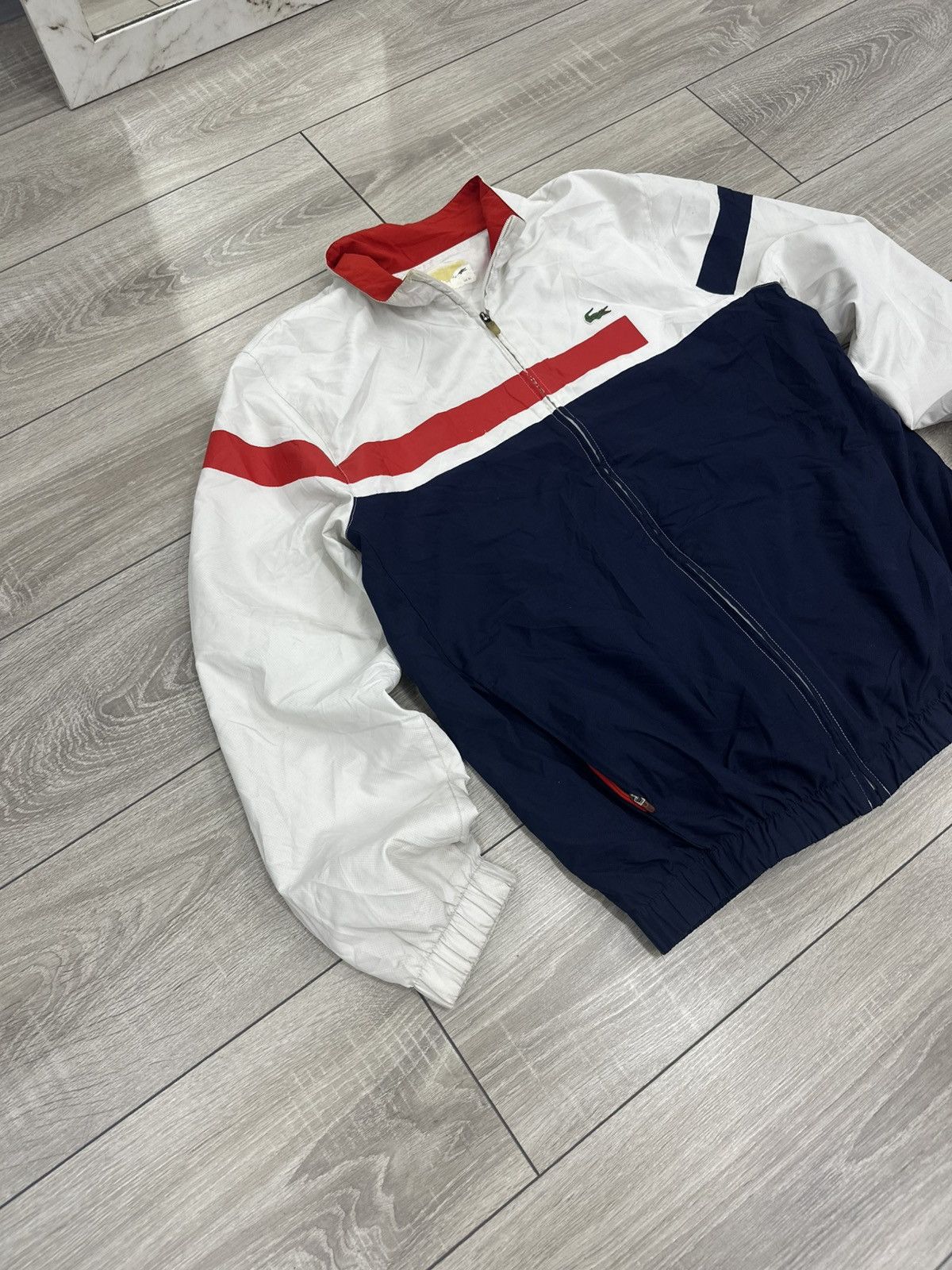 Lacoste Lacoste White Vintage Nylon Track Jacket Drill Y2K Size US XL / EU 56 / 4 - 7 Thumbnail