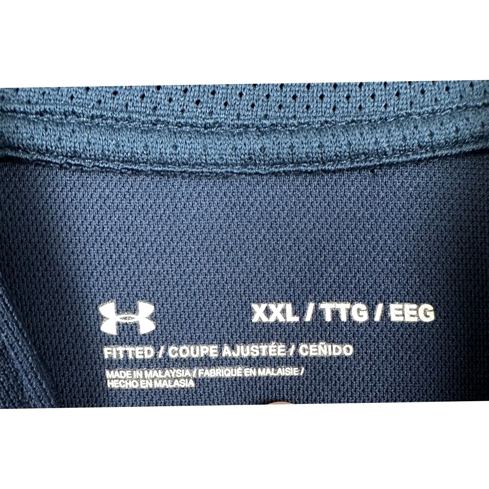 Under Armour Under Armour Jacket Men 2XL Navy Blue Fitted Track Jacket Full Zip EUC Size US XXL / EU 58 / 5 - 4 Thumbnail