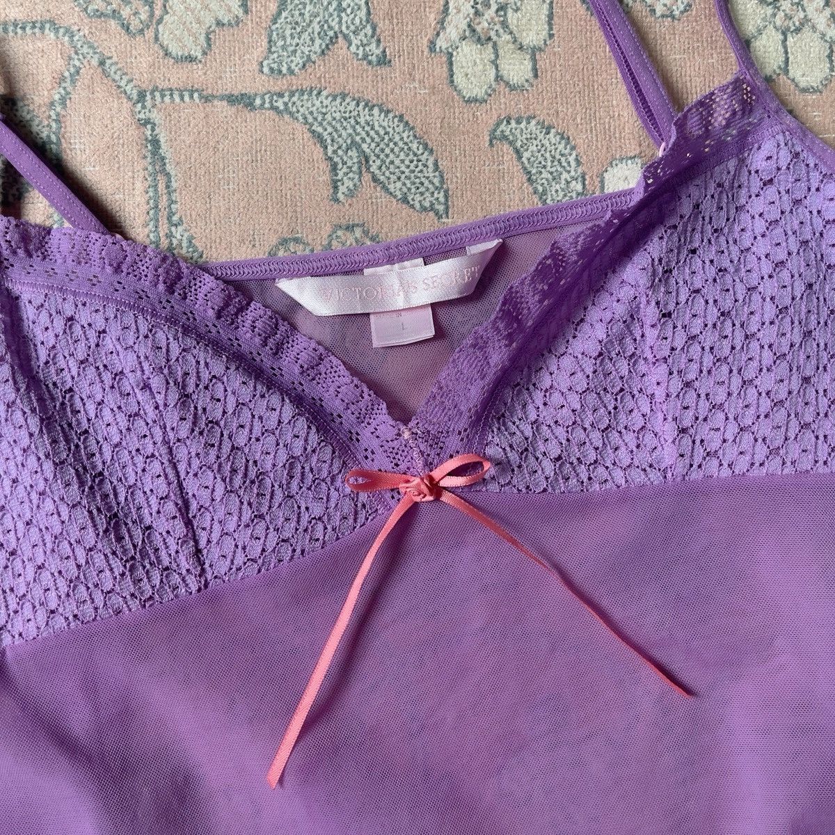 Victoria's Secret Victoria’s Secret Purple Pink Mesh Slip Dress (M–L) Size L / US 10 / IT 46 - 15 Thumbnail