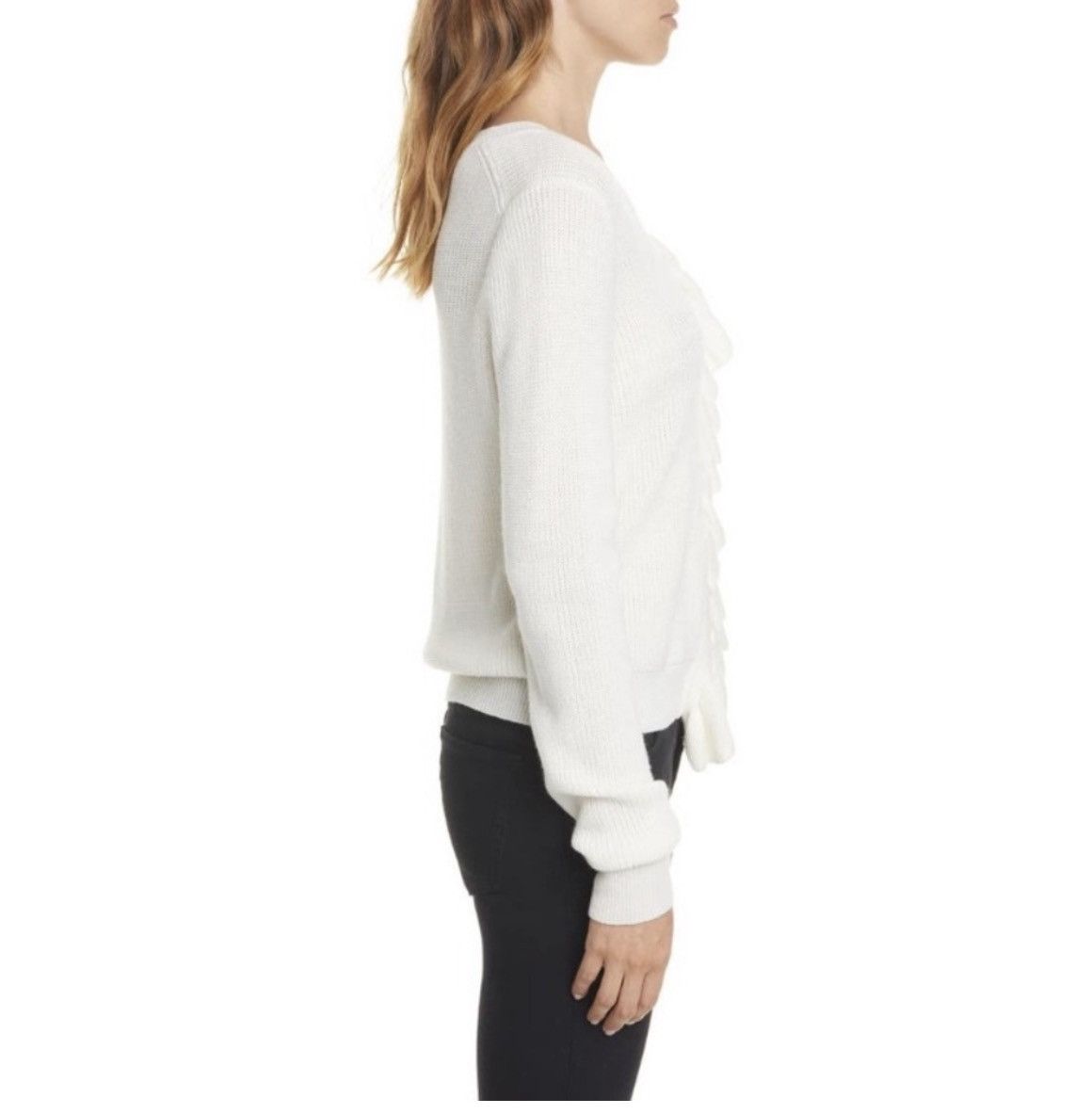Joie ✨ Joie Viviana Ruffle Wool Blend Sweater – Ivory ✨ Size M / US 6-8 / IT 42-44 - 2 Thumbnail