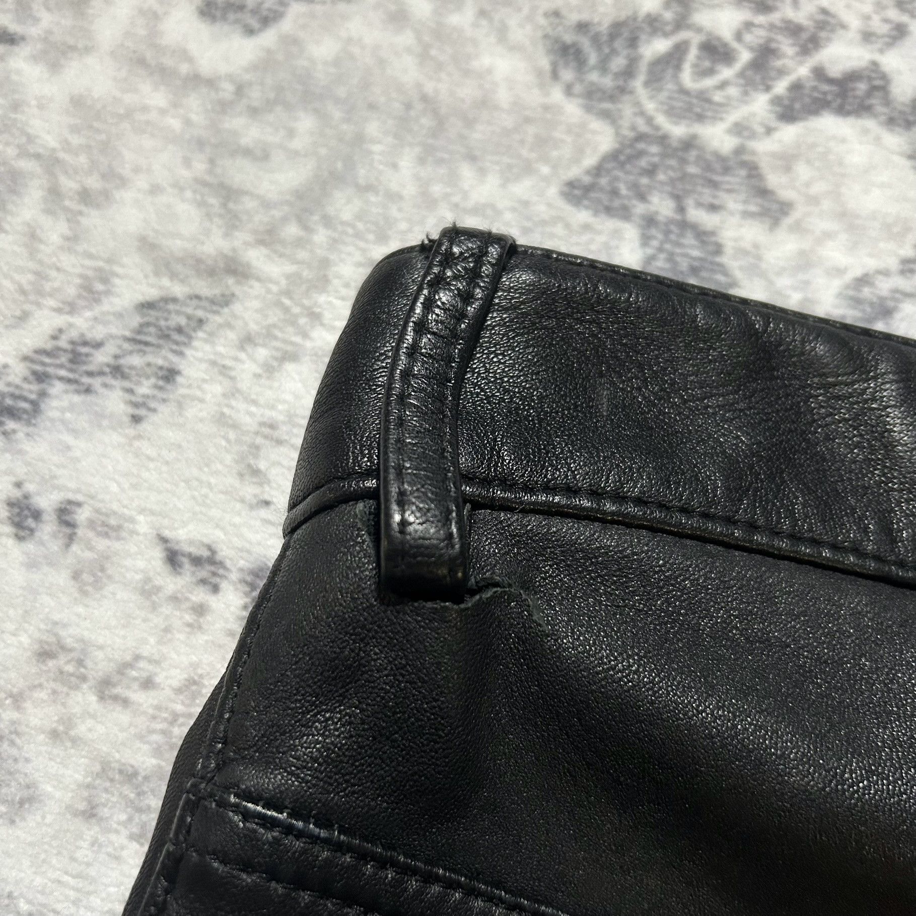 Balmain AW10 Leather Moto Biker Pants