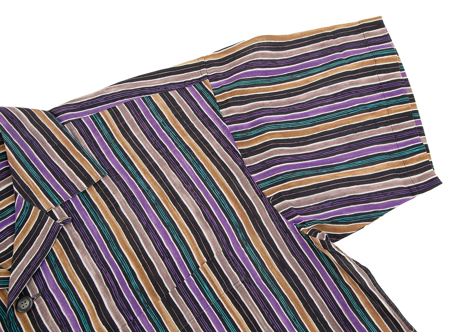 Issey Miyake Cotton Stripe Short Sleeve Shirt Multi M Size US M / EU 48-50 / 2 - 9 Thumbnail
