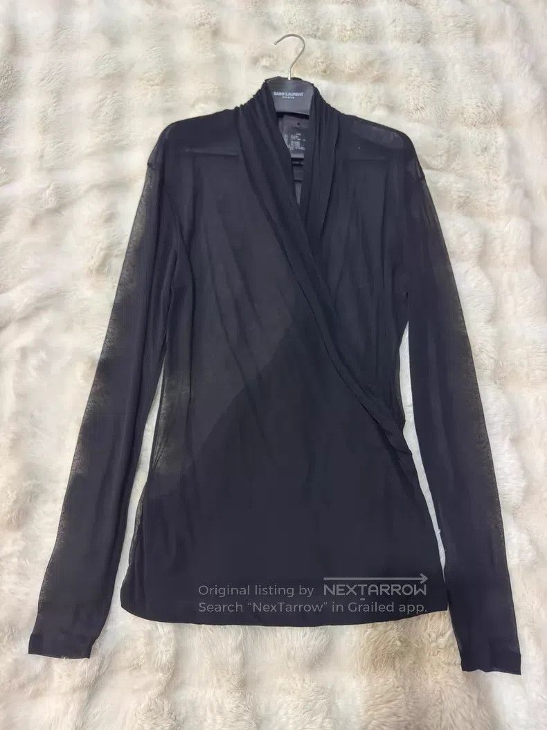 Saint Laurent Paris Saint Laurent Paris Crinkle Deep V Thin Mesh Underwear Shi Size US S / EU 44-46 / 1 - 1 Thumbnail