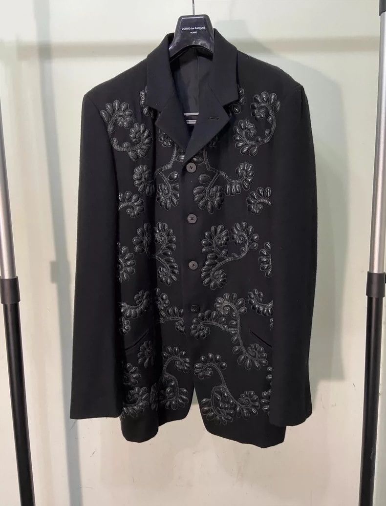 Yohji Yamamoto Yohji Yamamoto 2000AW Floral Calfskin Carved Jacket 2503-N Size US L / EU 52-54 / 3 - 2 Thumbnail