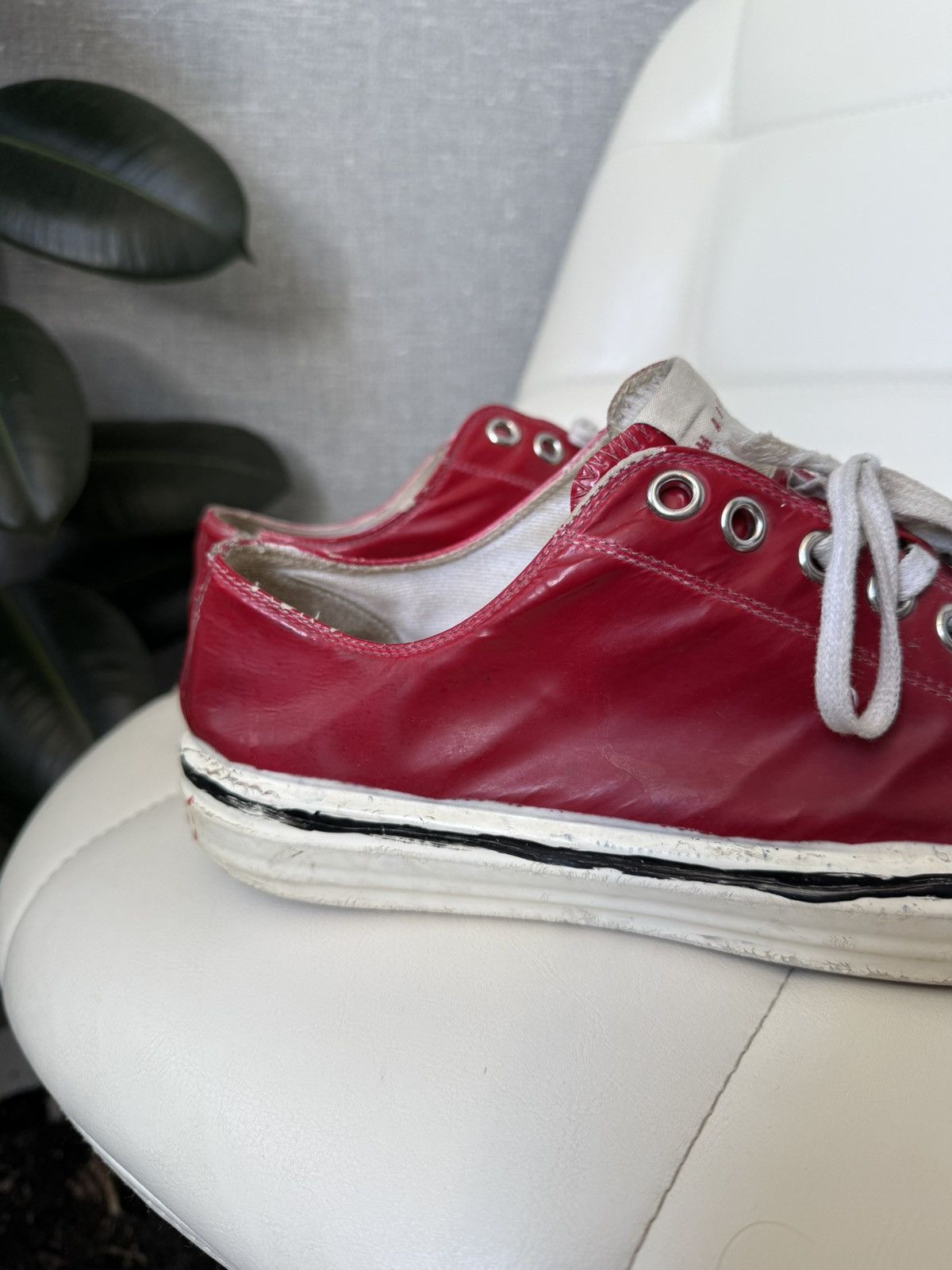 Marni MARNI Gooey Red Converse Low Top Destroyed Sneakers Size 43 Size US 10 / EU 43 - 10 Thumbnail
