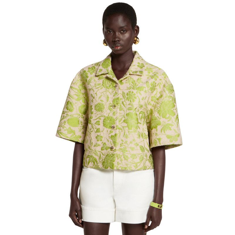 Gucci o1loc1c0226 835604 Flora Cotton Bouclé Jacquard Jacket Size S / US 4 / IT 40 - 3 Thumbnail