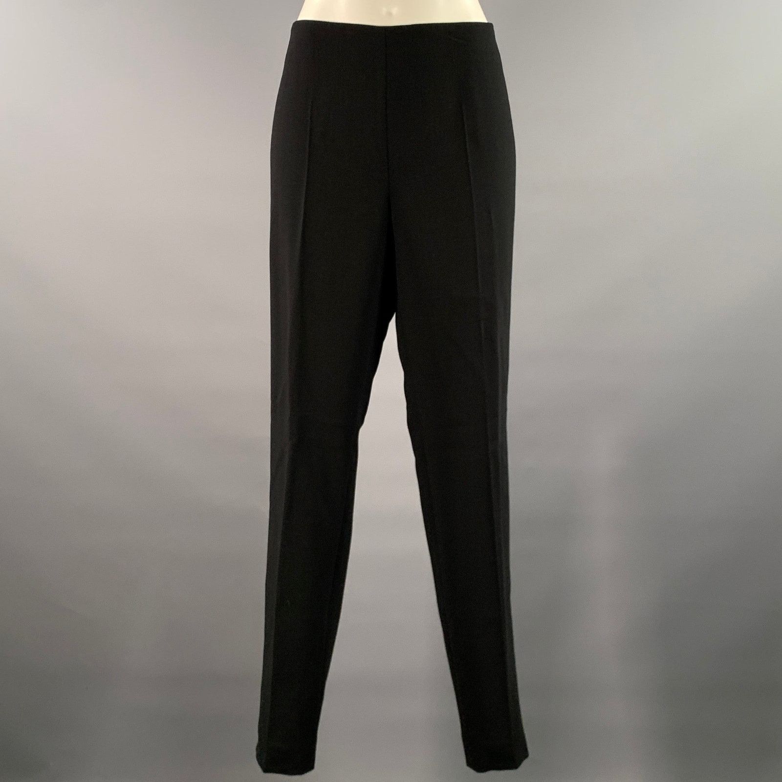 Akris AKRIS Size 10 Black Wool Polyamide Side Zipper Slim Pants Size US 32 / EU 48 - 1 Thumbnail