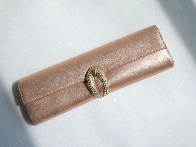 Other Rodo Women's Pearlized Pink Leather Chain Clutch Size ONE SIZE - 6 Thumbnail
