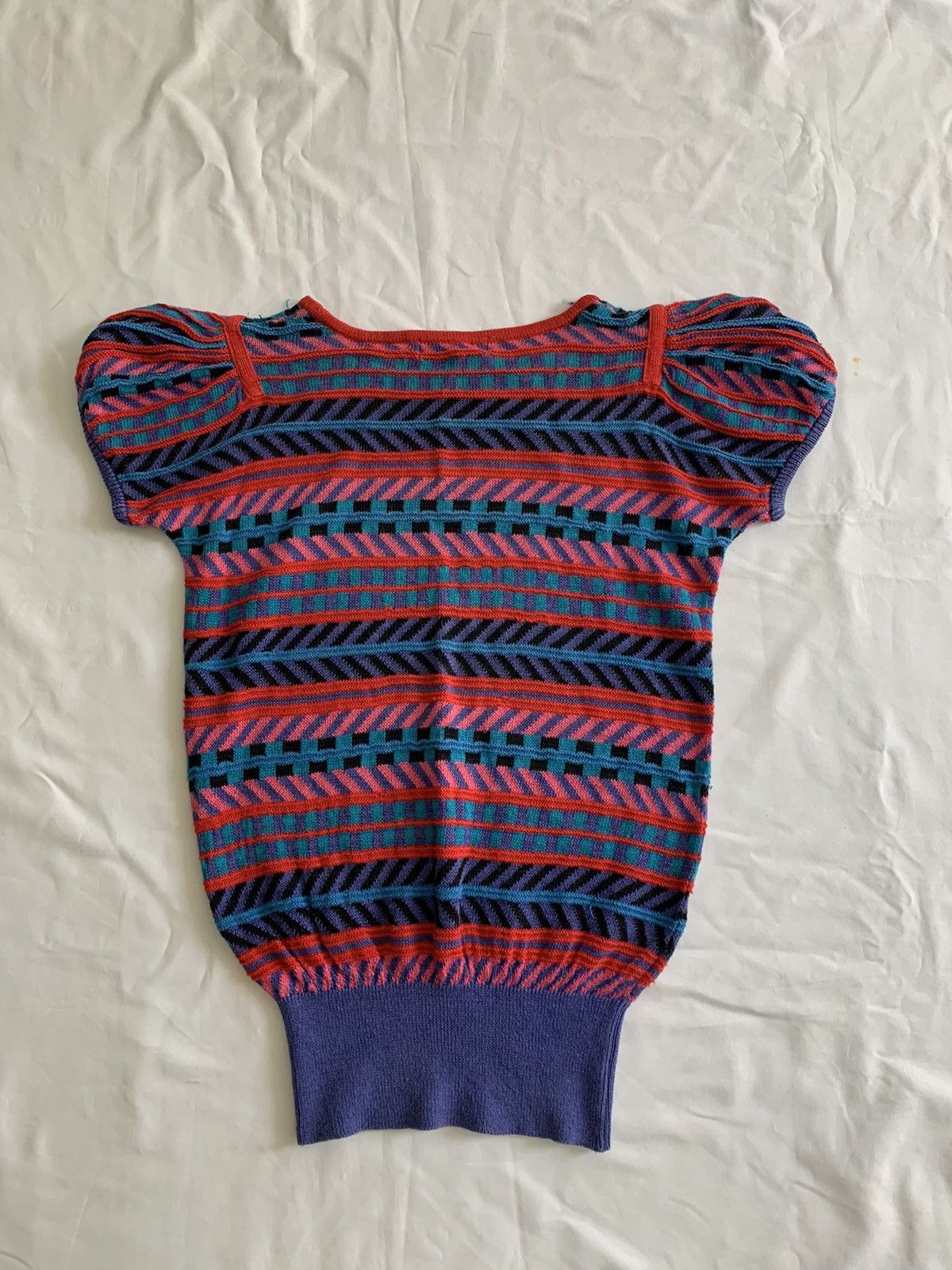 Vintage YvesSaintLaurent Shortsleeve Top Knitwear Size XS / US 0-2 / IT 36-38 - 7 Thumbnail