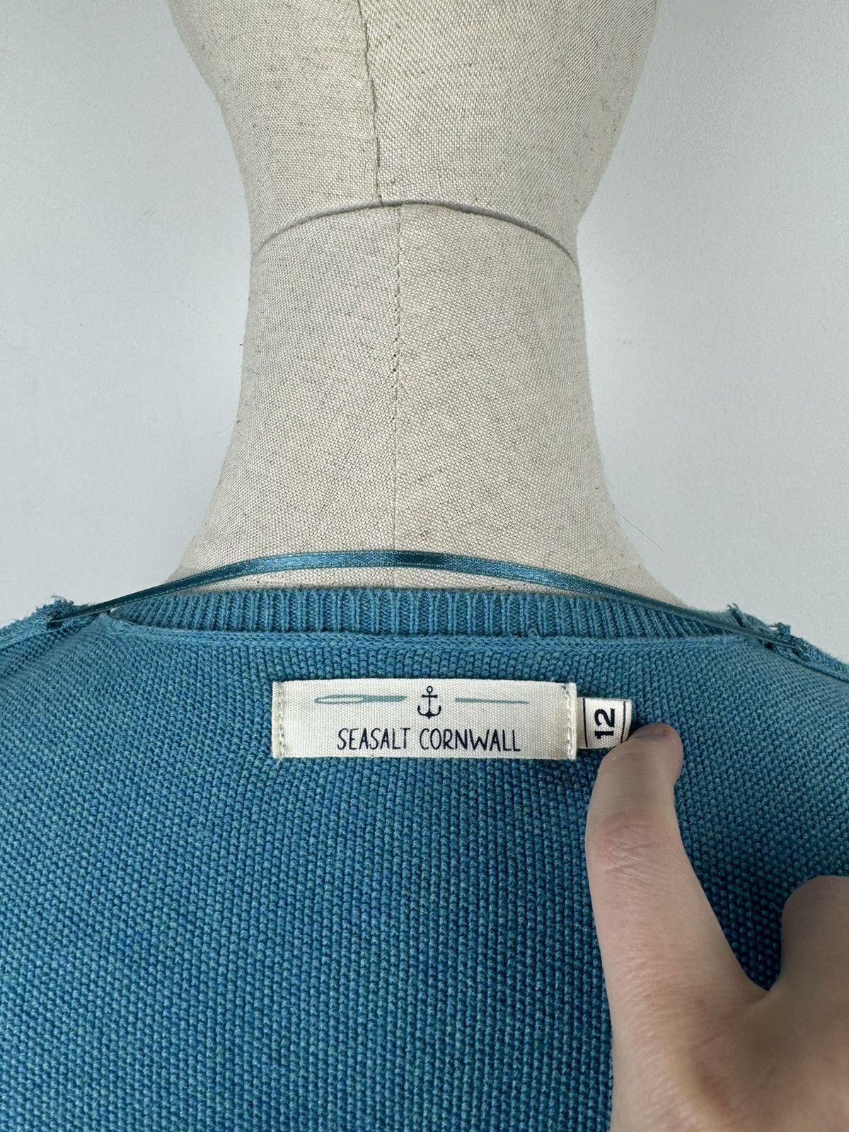 Japanese Brand Women’s Seasalt Cornwall Blue Cardigan Sweater size 12 Size XL / US 12-14 / IT 48-50 - 6 Thumbnail
