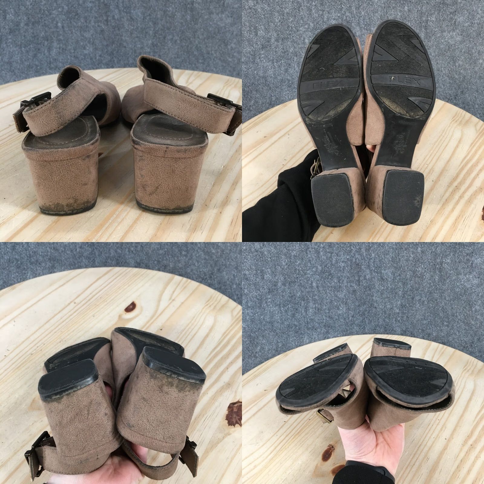Vintage LifeStride Sandals Womens 8.5 M Relay Open Toe Slingback Brown Fabric Size US 9 / IT 39 - 9 Thumbnail