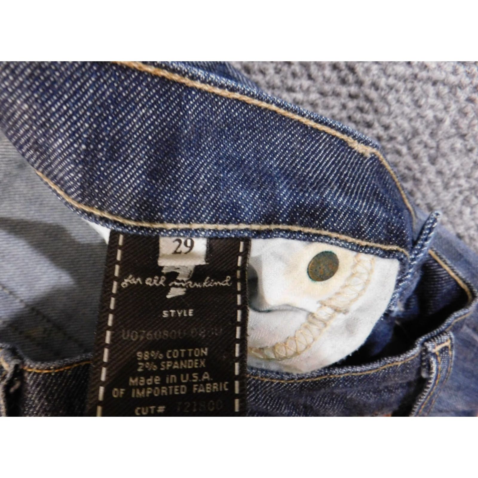 7 For All Mankind seven for all mankind jeans women size 29 flare blue retro denim stretch Size 29" - 5 Thumbnail